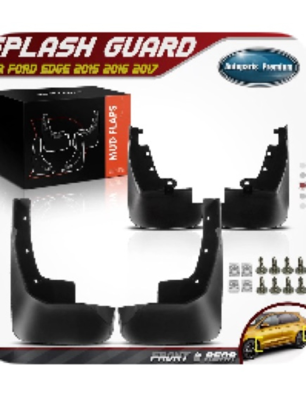 Universal Black Mud Flaps Splash Guard - Set of 4